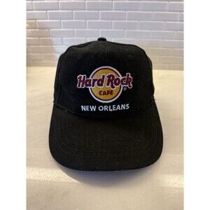 Classic Logo Hard Rock Cafe New Orleans Embroidered Strapback Hat 80s Retro OSFA